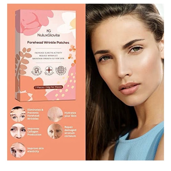Nuluxglovite Forehead 7 Anti Wrinkle Patches with Hydrolyzed Collagen NWB - Picture 2 of 7